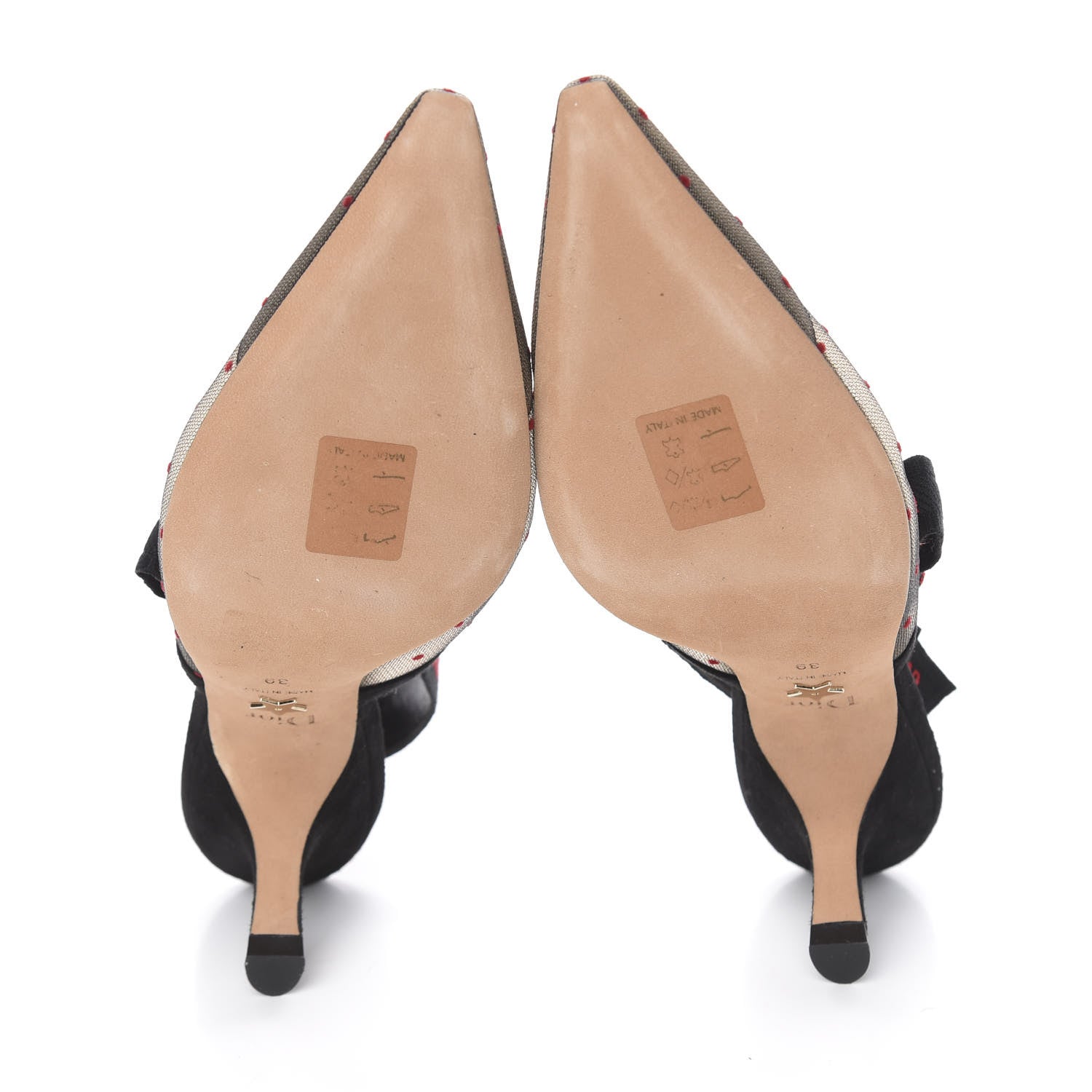Christian Dior Mesh Plumetis Suede Ribbon J'Adior Slingback 65mm Pumps 39 Black Rouge 5 of 11