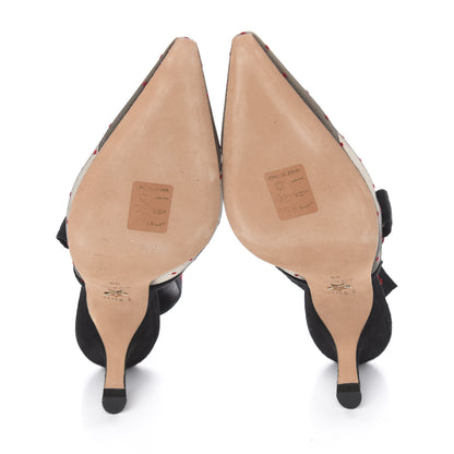 Christian Dior Mesh Plumetis Suede Ribbon J'Adior Slingback 65mm Pumps 39 Black Rouge 5 of 11