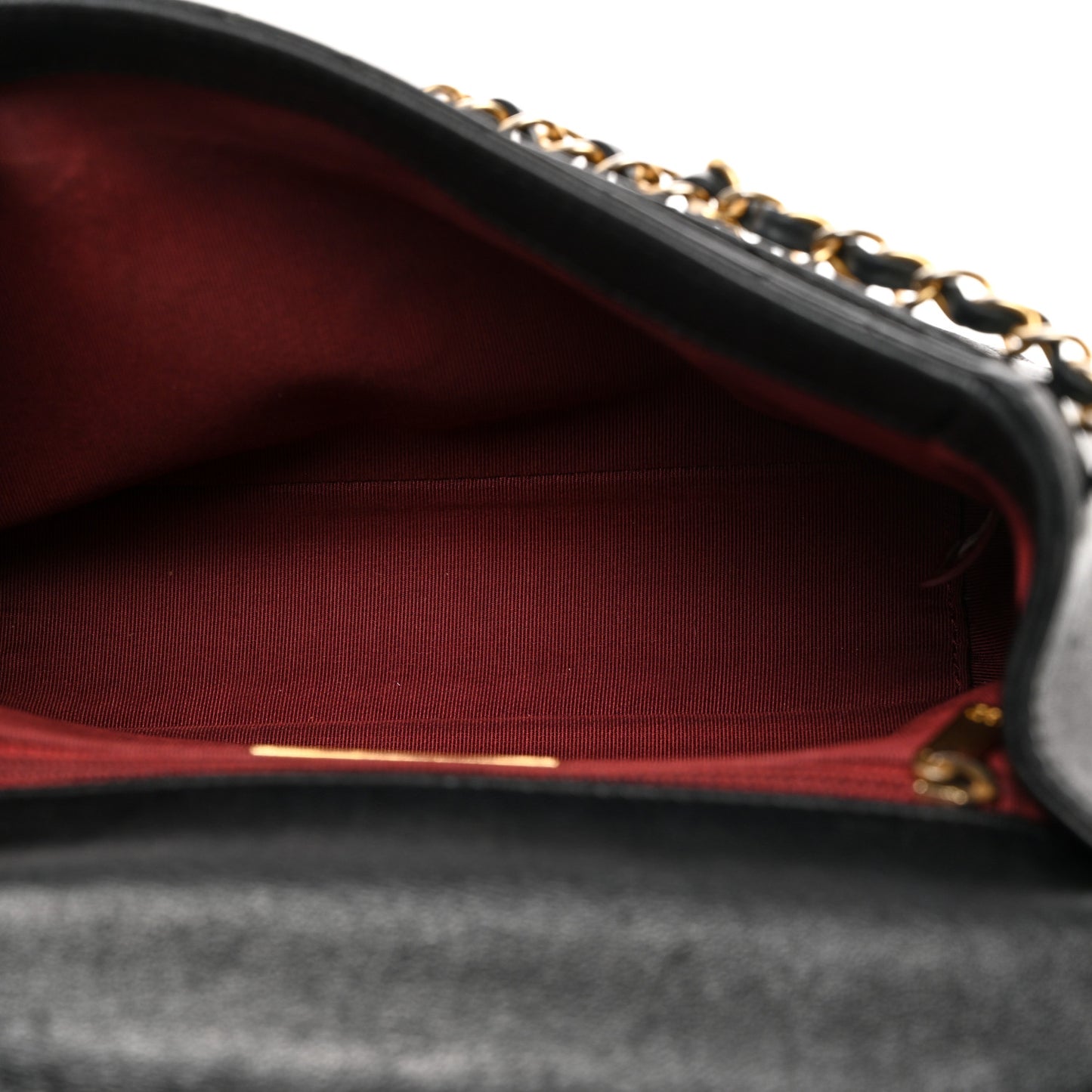 Lambskin Quilted Chain Infinity Top Handle Flap Black