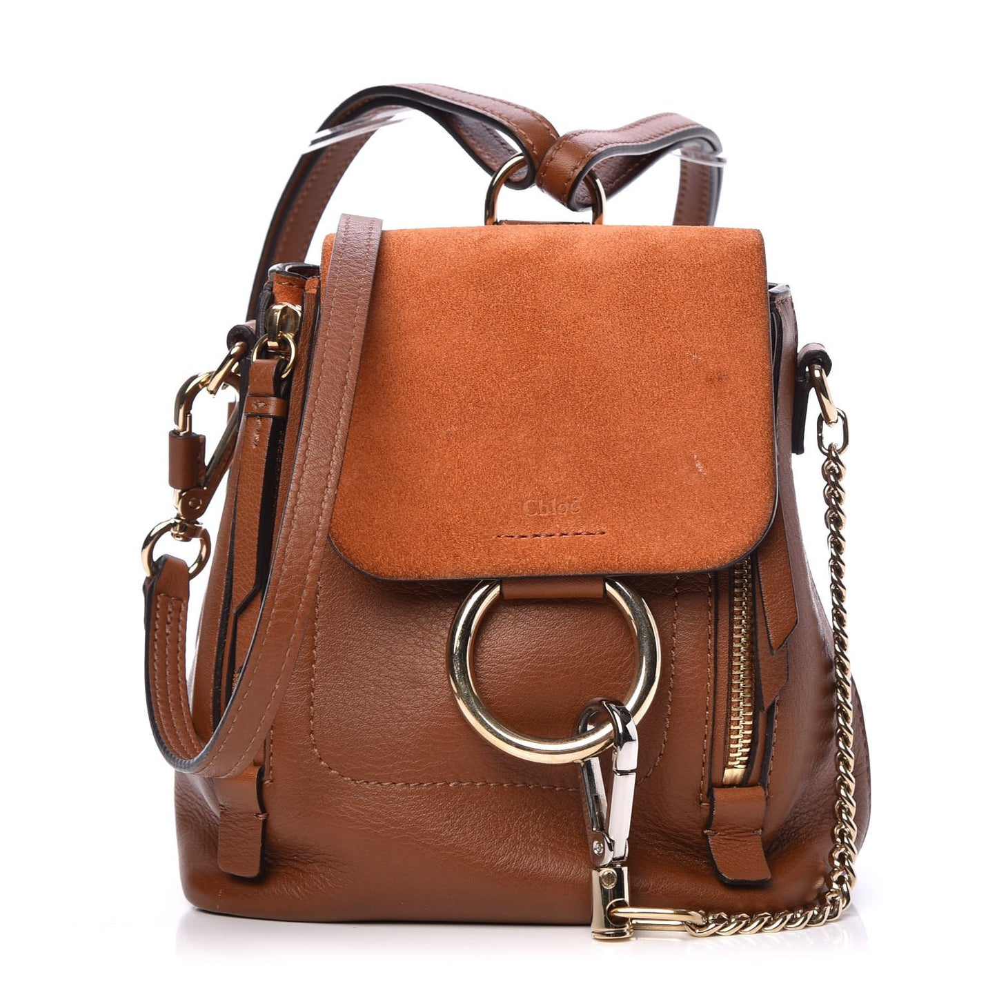 Suede Calfskin Mini Faye Backpack Tan