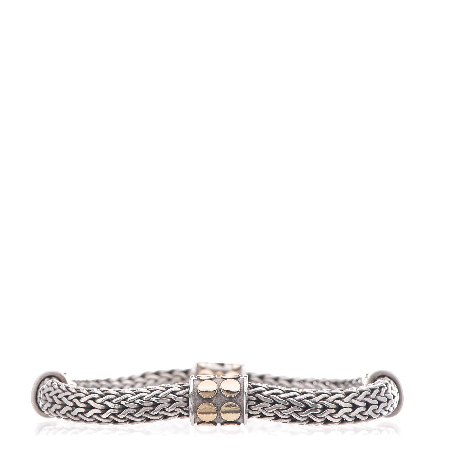 John Hardy Sterling Silver 18K Yellow Gold Four Station Dot Classic Chain Bracelet 1 of 4