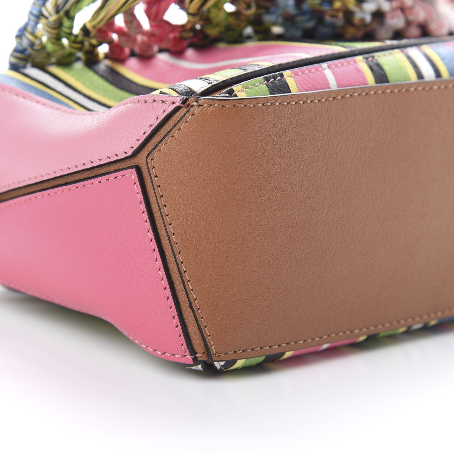 Loewe Calfskin Mini Fringe Puzzle Bag Pink Multicolor 8 of 9