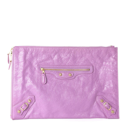 Balenciaga Agneau Giant 12 Gold Hardware Pouch Clutch Rose Berlingot 1 of 10