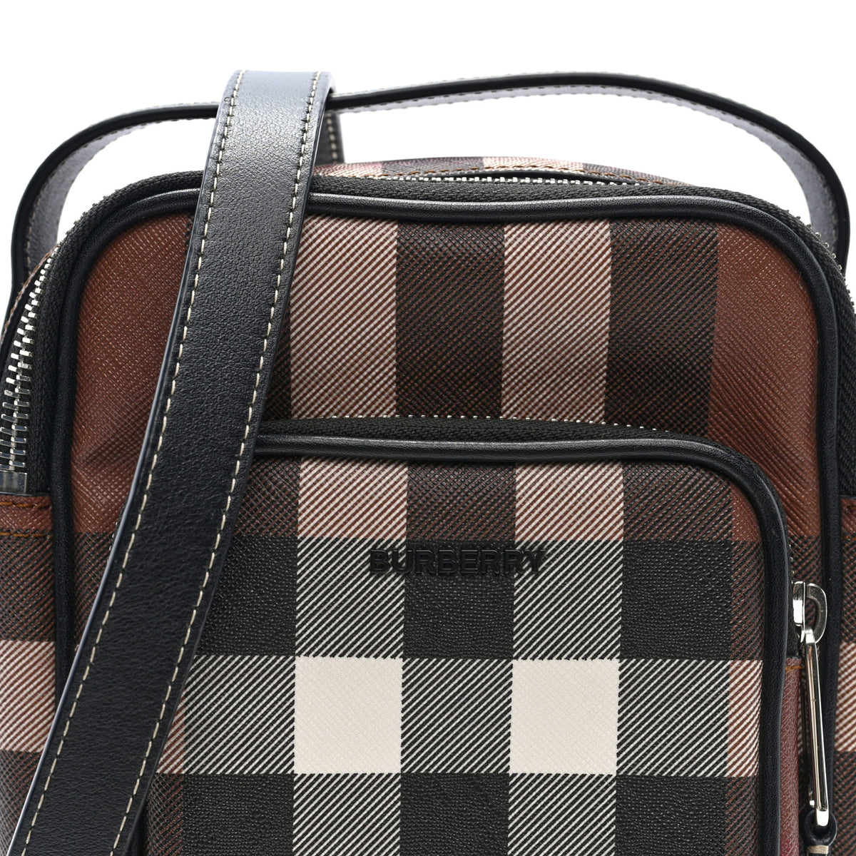 Burberry House Check Canvas Calfskin Wyatt Crossbody Dark Birch Brown 6 of 8