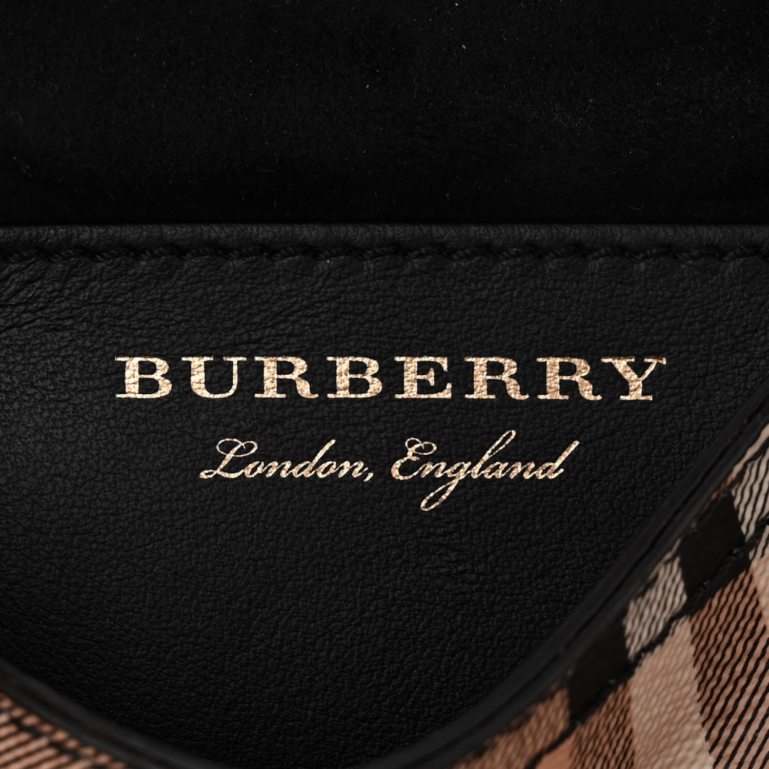 Burberry Perforated Calfskin Haymarket Check Baby Bridle Crossbody Pale Clementine 6 of 11