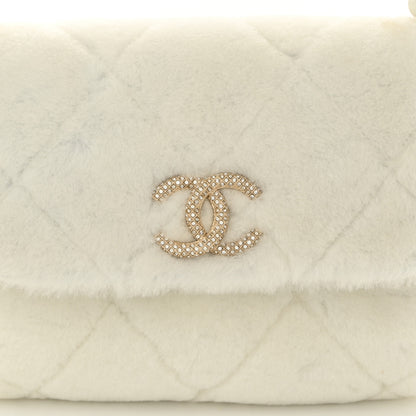 Chanel Shearling Lambskin Crystal Strass Flap White 8 of 10
