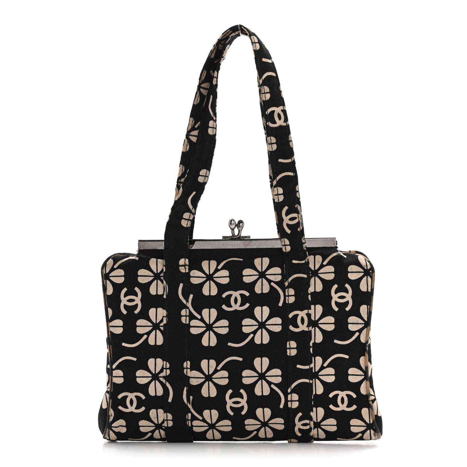 Chanel Canvas CC Clover Clutch Black 1 of 15