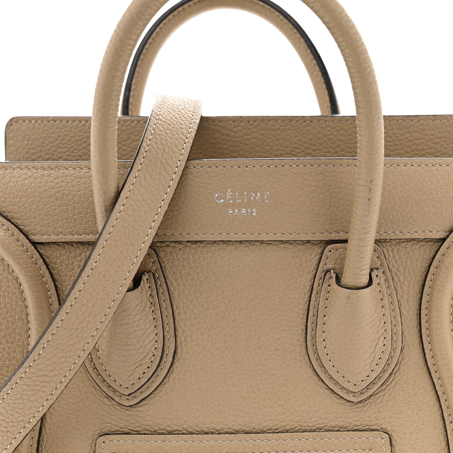 Drummed Calfskin Nano Luggage Dune