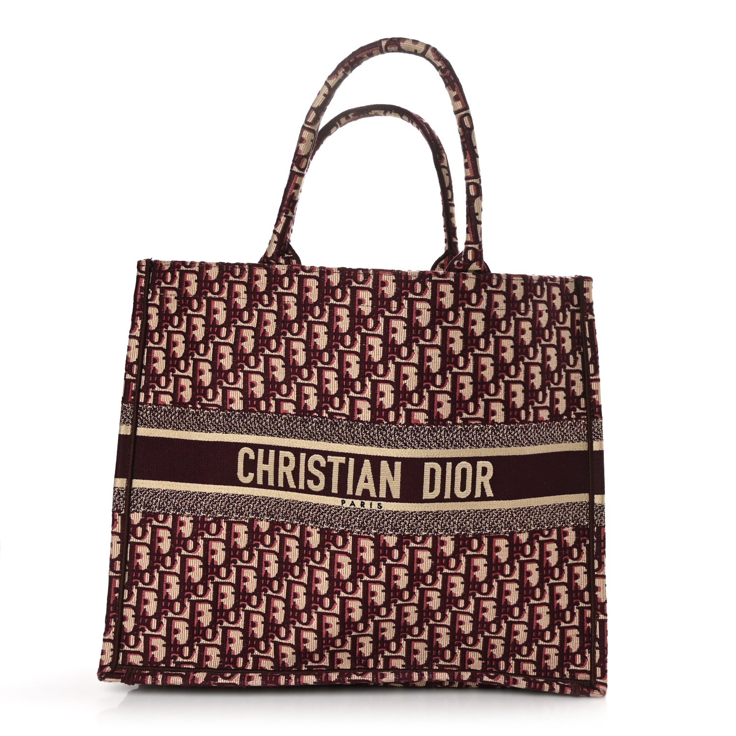 Christian Dior Oblique Large Book Tote Burgundy Multicolor 1 of 8