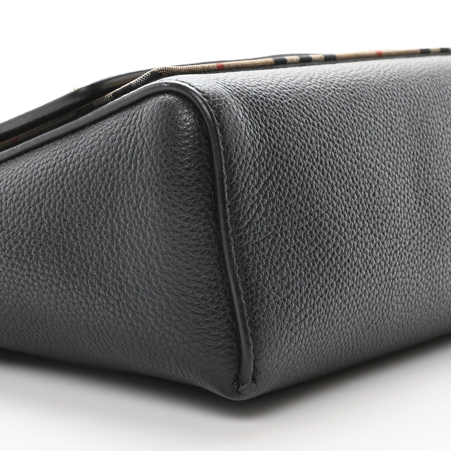 Burberry Coated Canvas Calfskin Vintage Check Medium Note Crossbody Bag Black 9 of 10