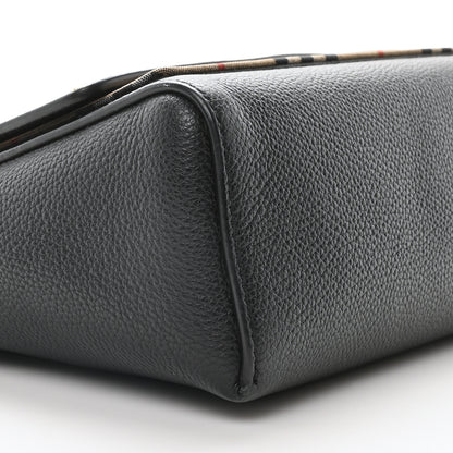 Burberry Coated Canvas Calfskin Vintage Check Medium Note Crossbody Bag Black 9 of 10