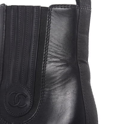 Chanel Calfskin Elastic Ankle Boots 38.5 Black 9 of 14