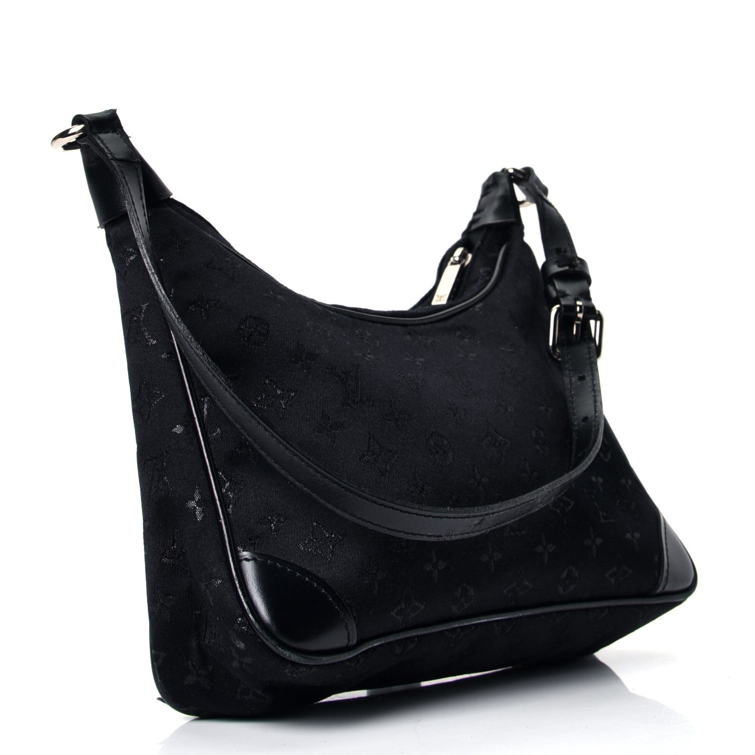 Louis Vuitton Satin Monogram Little Boulogne Black 2 of 4