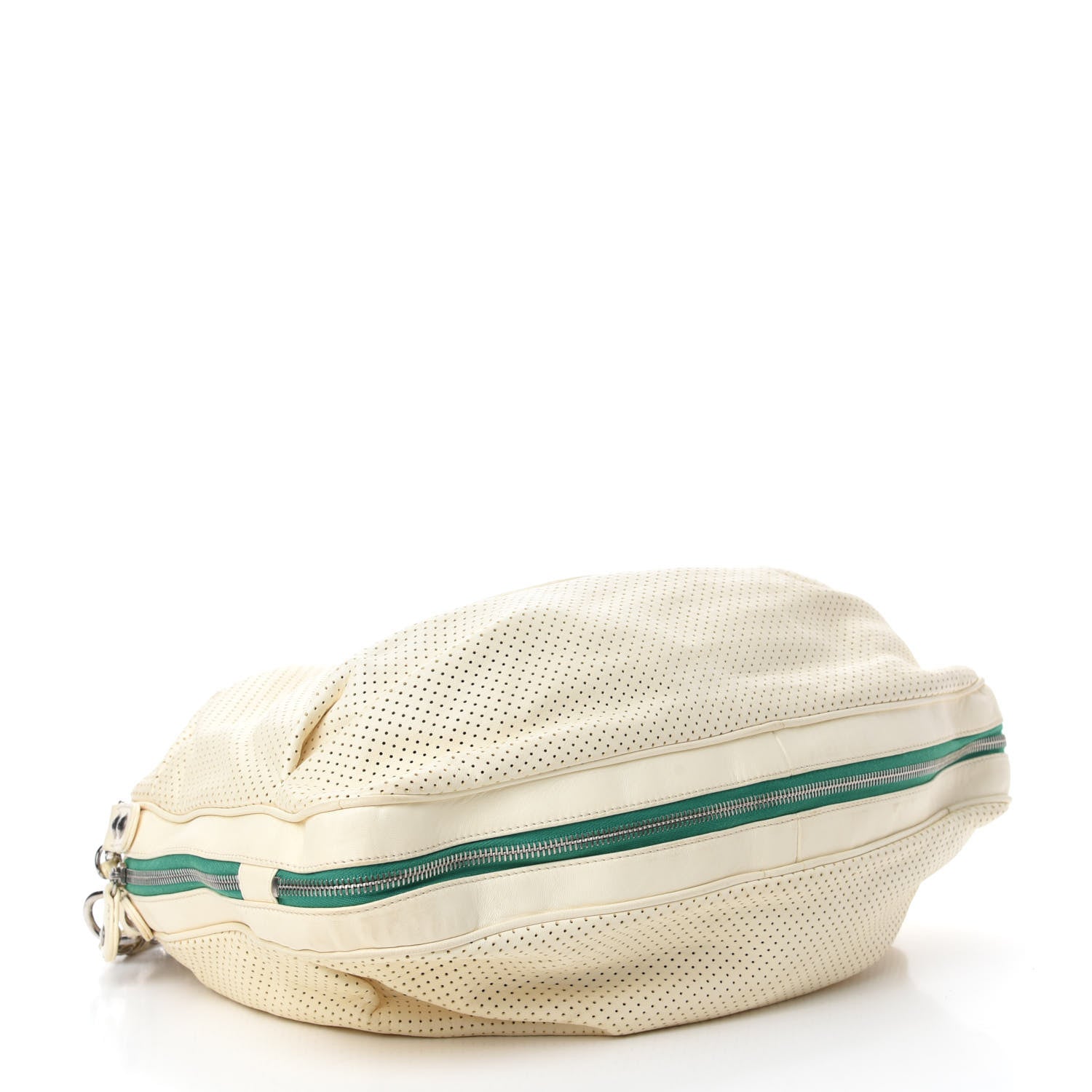 Chanel Lambskin Perforated Baseball Spirit Ligne Bag White Green 4 of 10