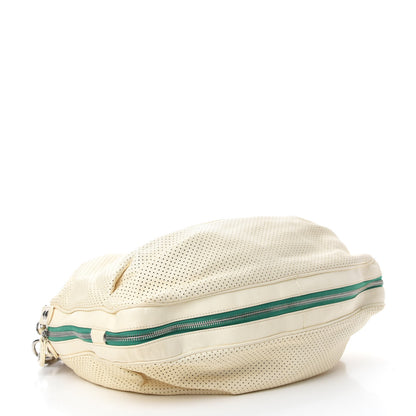 Chanel Lambskin Perforated Baseball Spirit Ligne Bag White Green 4 of 10