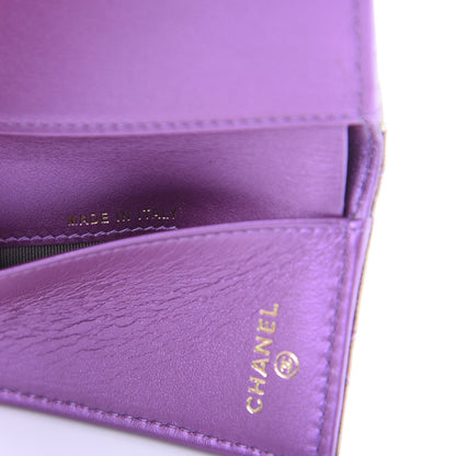 Chanel Iridescent Lambskin Small Quilted Flap Wallet Purple 7 of 9