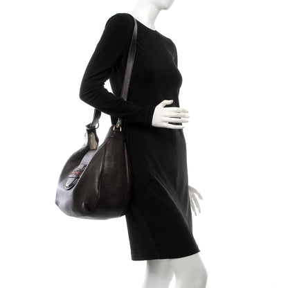 Gucci Calfskin Web Medium Dressage Hobo Coffee Brown 2 of 15