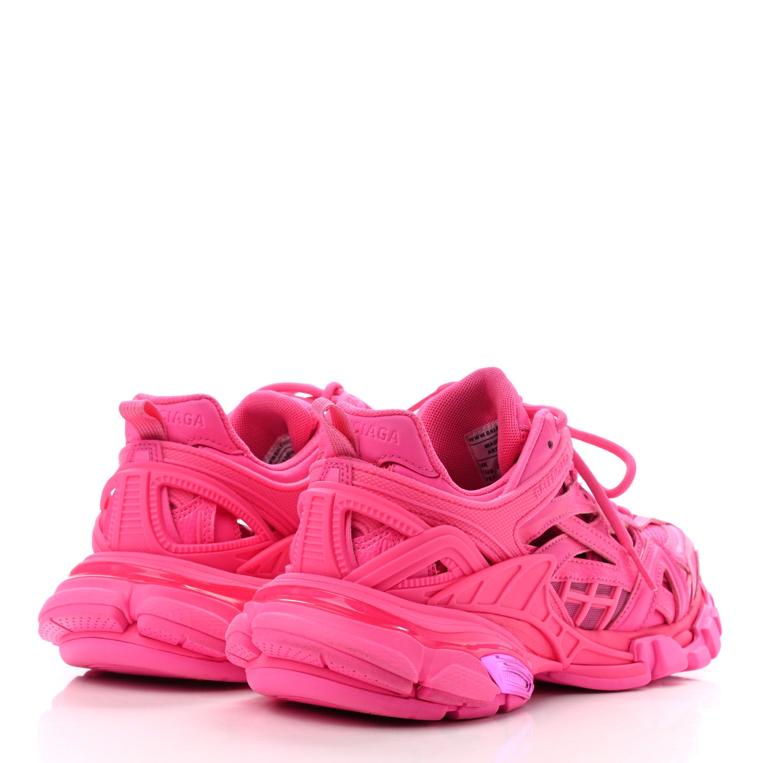 Balenciaga Rubber Mesh Monocolor Womens Track.2 Open Sneakers 36 Fluo Pink 4 of 10