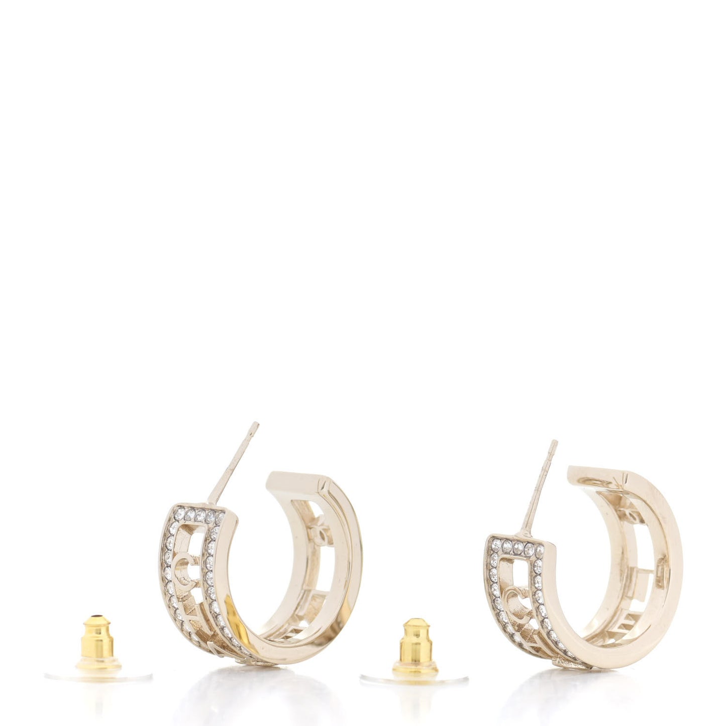Metal Crystal Bow-tiful CC Hoop Earrings Gold