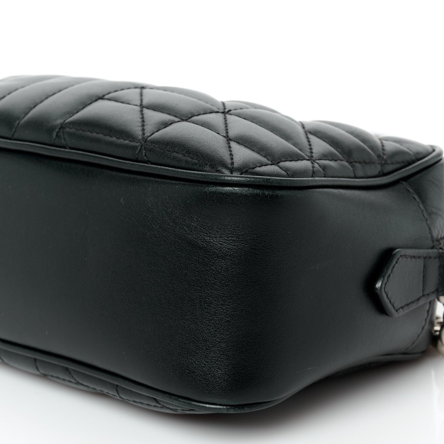 Gucci Calfskin Matelasse Aria Small GG Marmont Chain Shoulder Bag Black 10 of 10