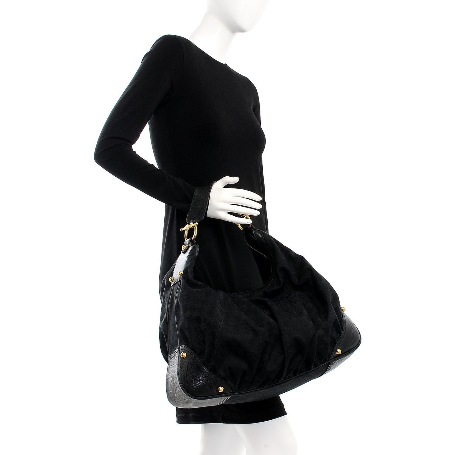 Monogram Large Jockey Hobo Black