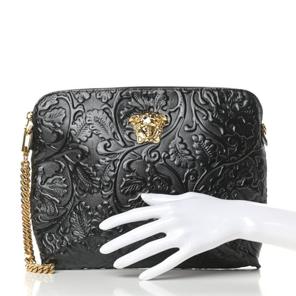 Versace Grained Calfskin Embossed Palazzo Medusa Chain Pouch Black 2 of 8