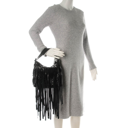 Bottega Veneta Nappa Intrecciato Fringe Shoulder Bag Nero Black 2 of 8
