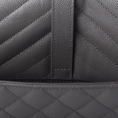 Saint Laurent Grain De Poudre Large Tri-Quilt Monogram Satchel Fog 9 of 9