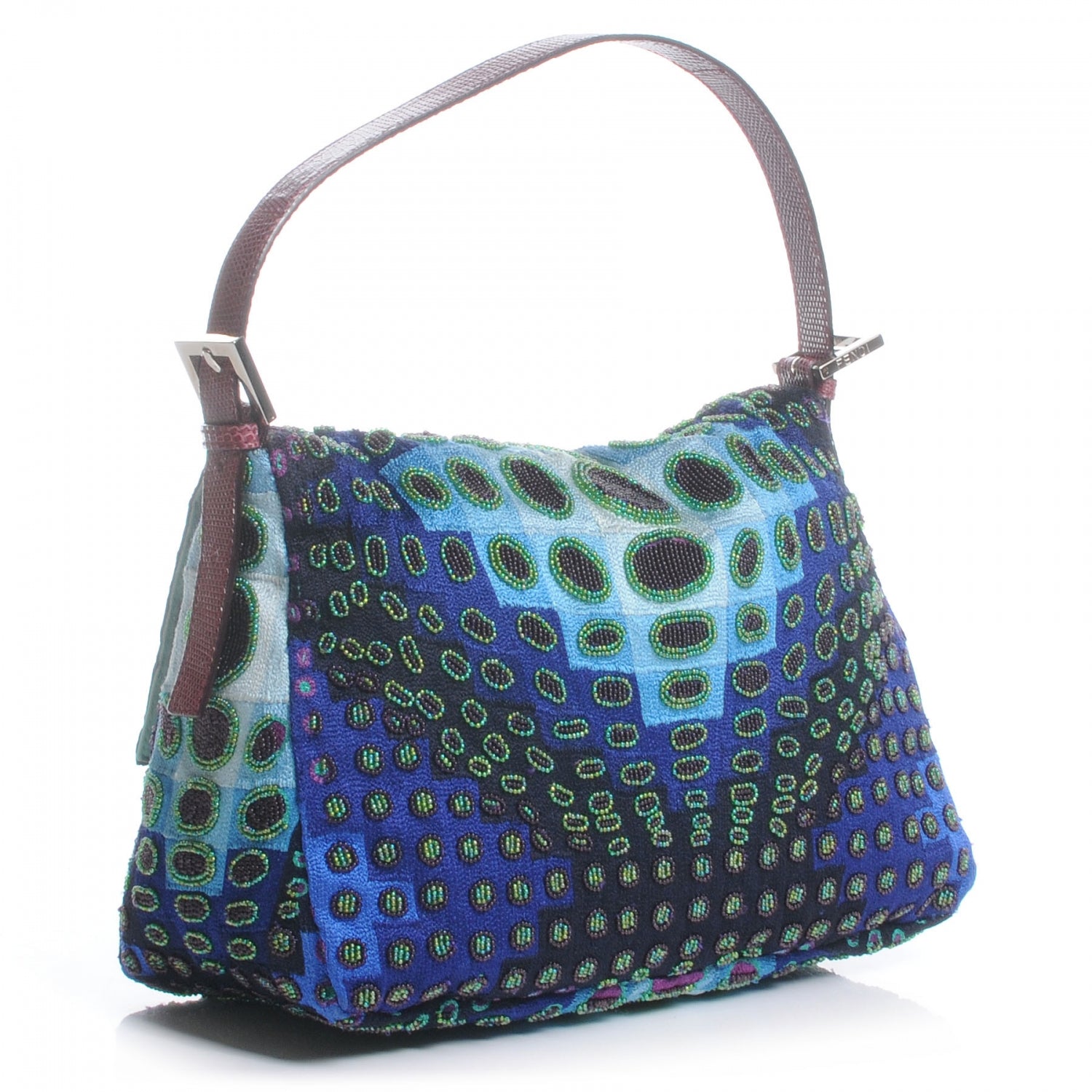 Fendi Beaded Lizard Trim Mama Baguette 3 of 7