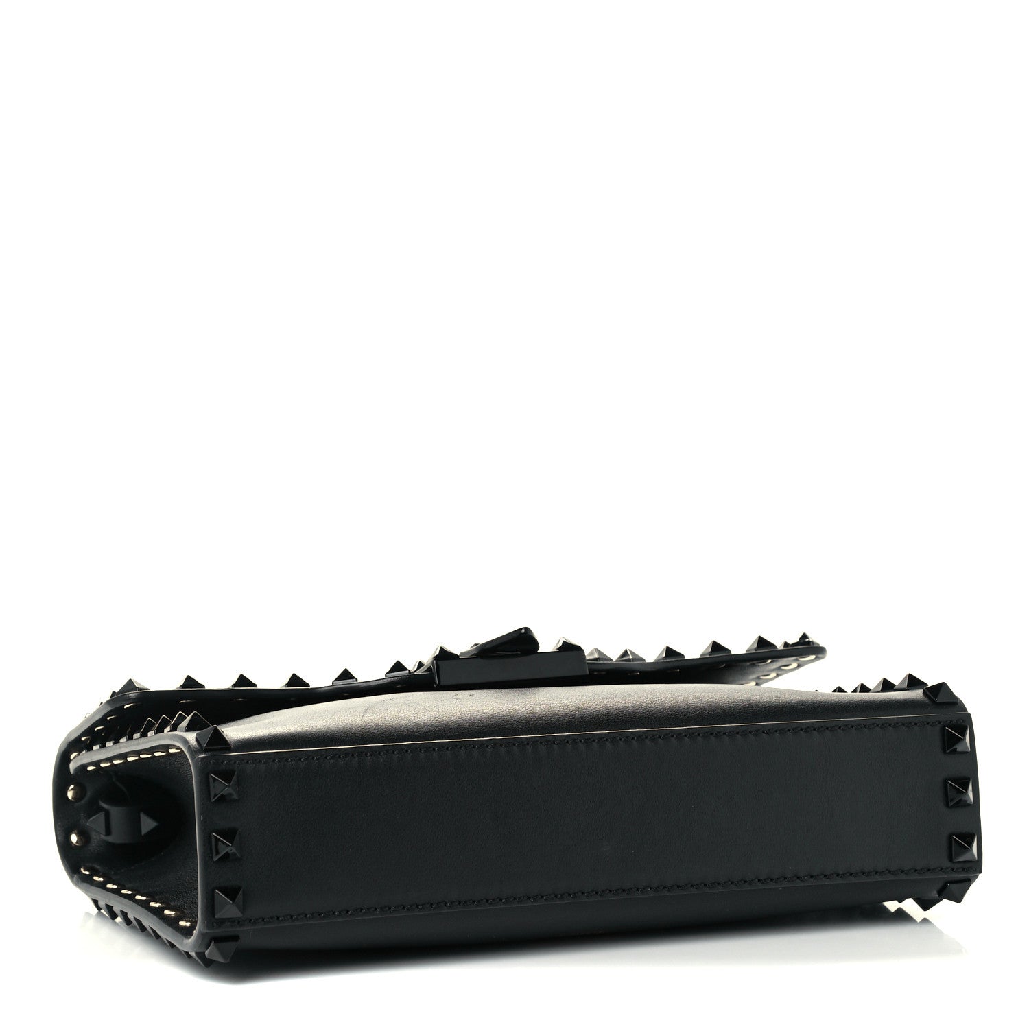 Valentino Garavani Vitello Monochrome Medium Rockstud Flip Lock Crossbody Bag Black 4 of 10