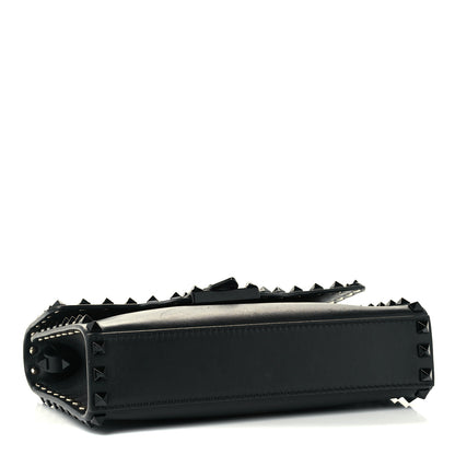 Valentino Garavani Vitello Monochrome Medium Rockstud Flip Lock Crossbody Bag Black 4 of 10