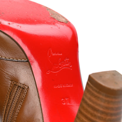 Christian Louboutin Calfskin Rubens Et D'Un 85 Ankle Boot 37 Beige 5 of 8