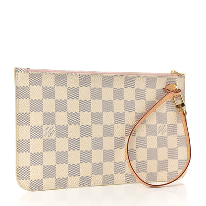 Louis Vuitton Damier Azur Neverfull MM GM Pochette Rose Ballerine 3 of 6
