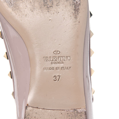Valentino Garavani Patent Rockstud Cage Ballerina Flats 37 Poudre 6 of 13