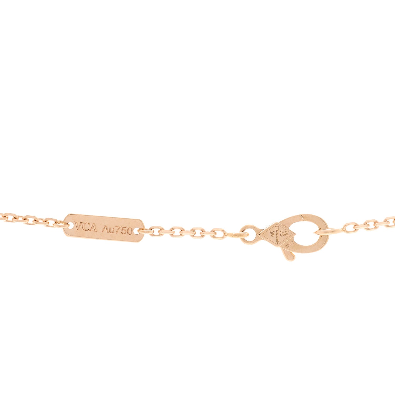 Van Cleef & Arpels 18K Rose Gold Diamond Silver Obsidian Vintage Alhambra Pendant Necklace 4 of 5