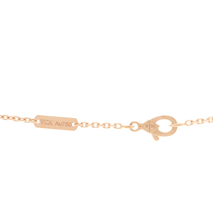 Van Cleef & Arpels 18K Rose Gold Diamond Silver Obsidian Vintage Alhambra Pendant Necklace 4 of 5