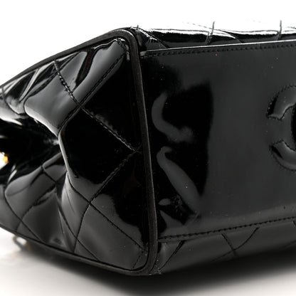Chanel Patent Quilted CC Shoulder Bag Black 10 of 13