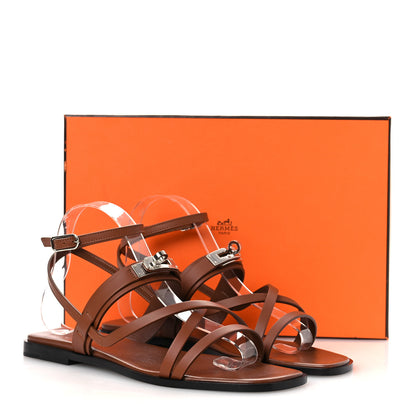 Hermes Calfskin June Sandals 40 Gold 12 of 12