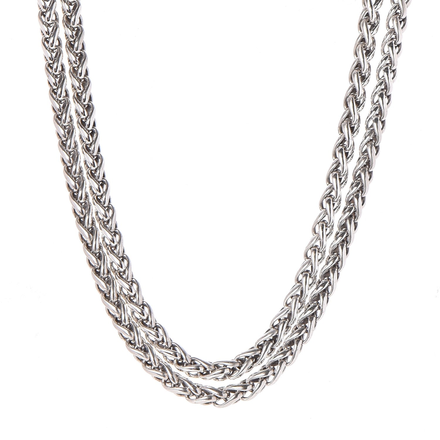 David Yurman Sterling Silver 14K Yellow Gold Garnet Wheat Chain Buckle Necklace 1 of 1