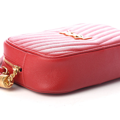 Saint Laurent Grain De Poudre Matelasse Monogram Mini Lou Camera Bag Eros Red 8 of 9