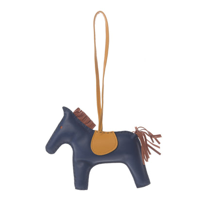 Hermes Milo Lambskin Grigri Rodeo Horse Bag Charm GM Bleu de Malte Cornaline Jaune D'Or 1 of 4