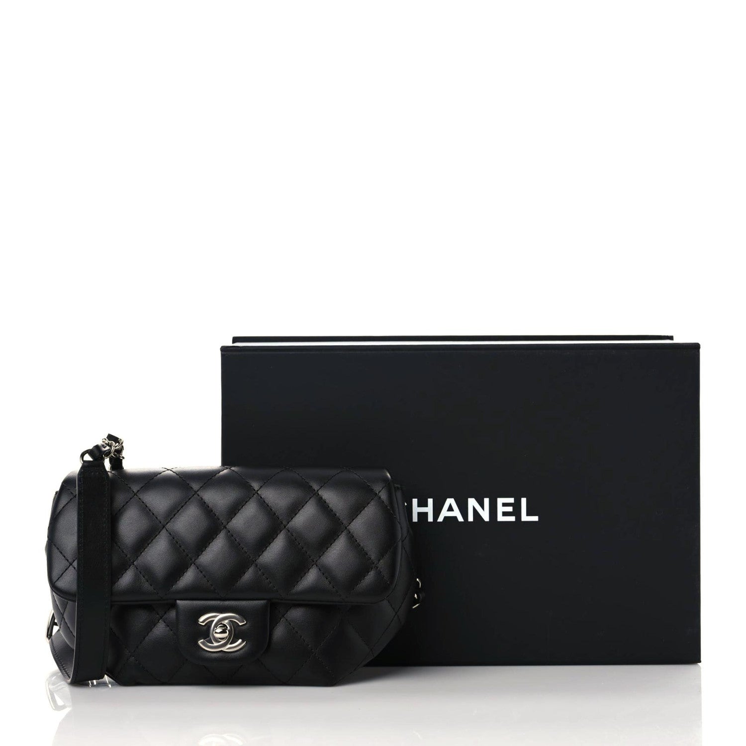 Chanel Calfskin Quilted CC Uniform Flap Belt Bag Black 12 of 12