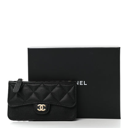 Chanel Caviar Quilted Flap Zip Card Holder Black 9 of 9