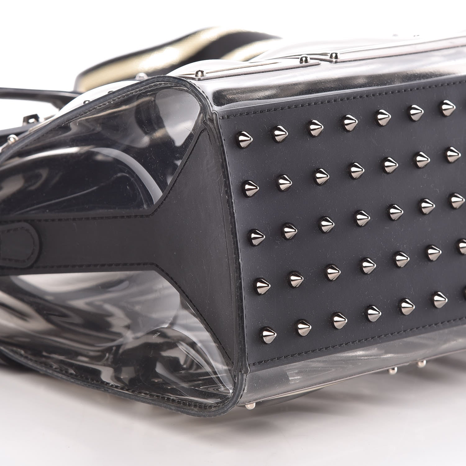 Delvaux Vinyl Gladiator Tempete Satchel Antique Silver Gold 7 of 8