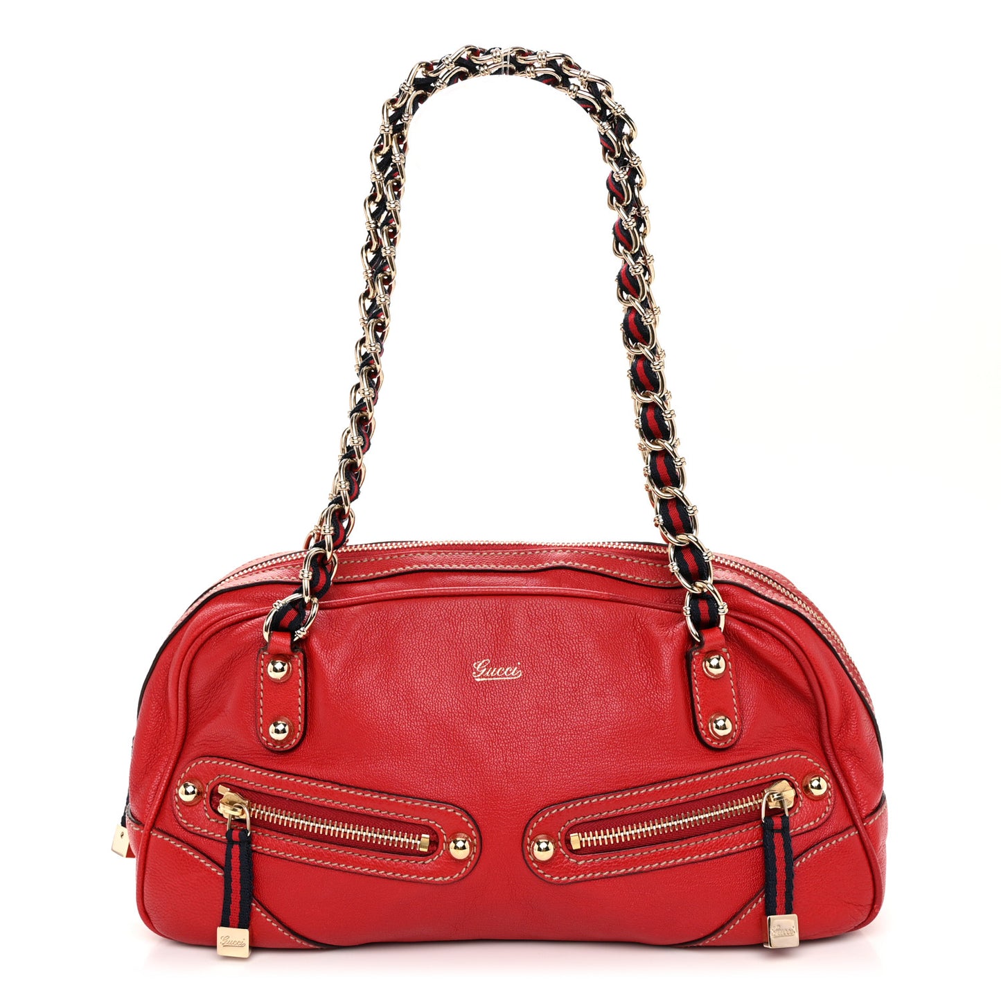 Goatskin Small Capri Bowler Red