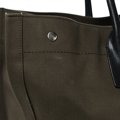 Saint Laurent Linen Calfskin Rive Gauche Tote Khaki 14 of 24