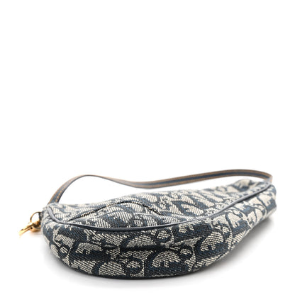Christian Dior Monogram Mini Saddle Pochette Navy 4 of 11