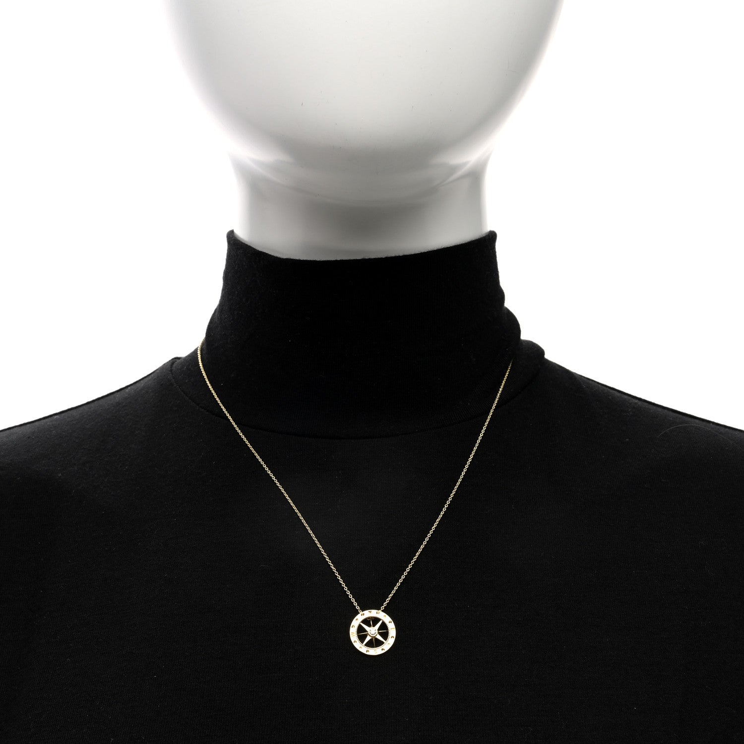 Roberto Coin 18K Yellow Gold Diamond Tiny Treasurers Compass Pendant Necklace 2 of 5