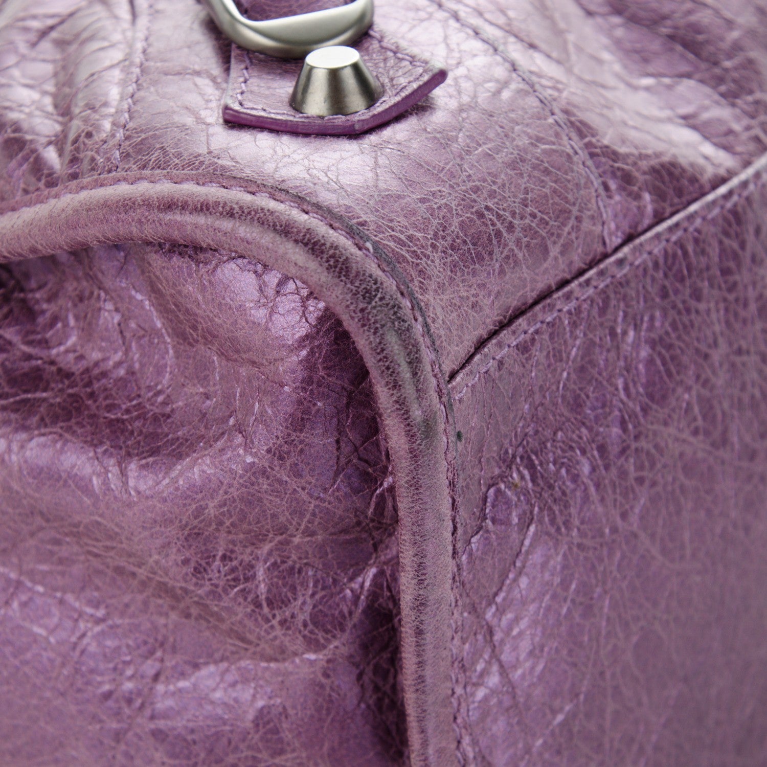 Balenciaga Agneau Classic Hardware City Metallic Purple 9 of 9
