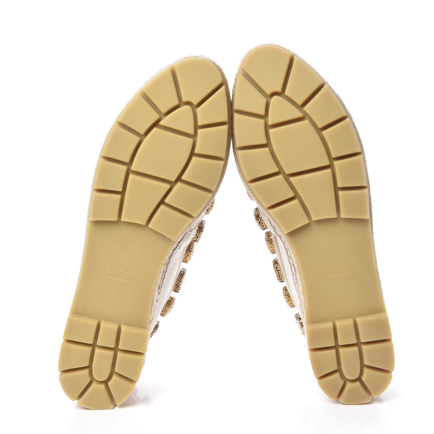 Canvas Crystal Embellished Platform Espadrilles 39 Great White